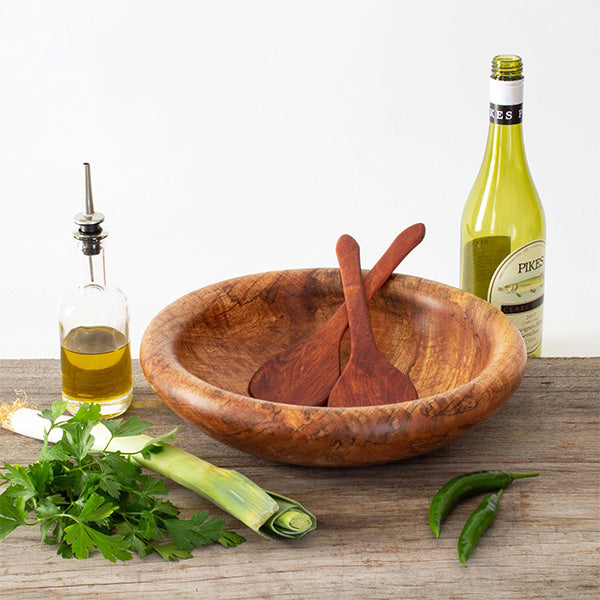 Classic salad bowl made from Australian Mango Wood, a fine-grained and beautifully figured timber domesticated in Australia for over 200 years