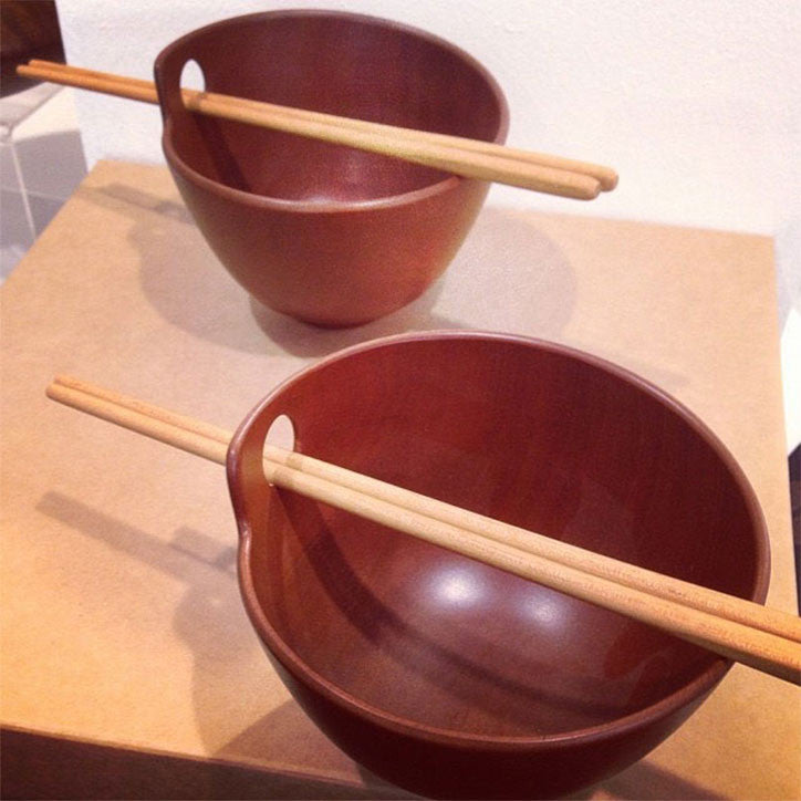 Fine Turned Rosewood Rice Bowls