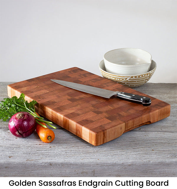Golden Sassafras Endgrain Cutting Board