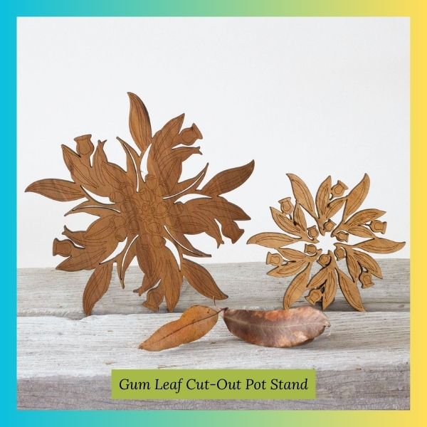 Gum Leaf Cut-Out Pot Stand