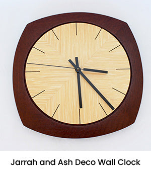 Jarrah and Ash Deco Wall Clock