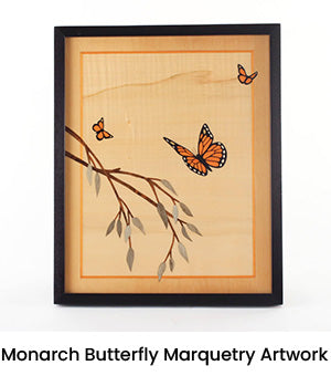 Monarch Butterfly Marquetry Artwork
