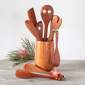 Red Hardwood kitchen utensils