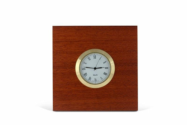 Image of a West Australian Jarrah desk clock designed for easy packing and travel
