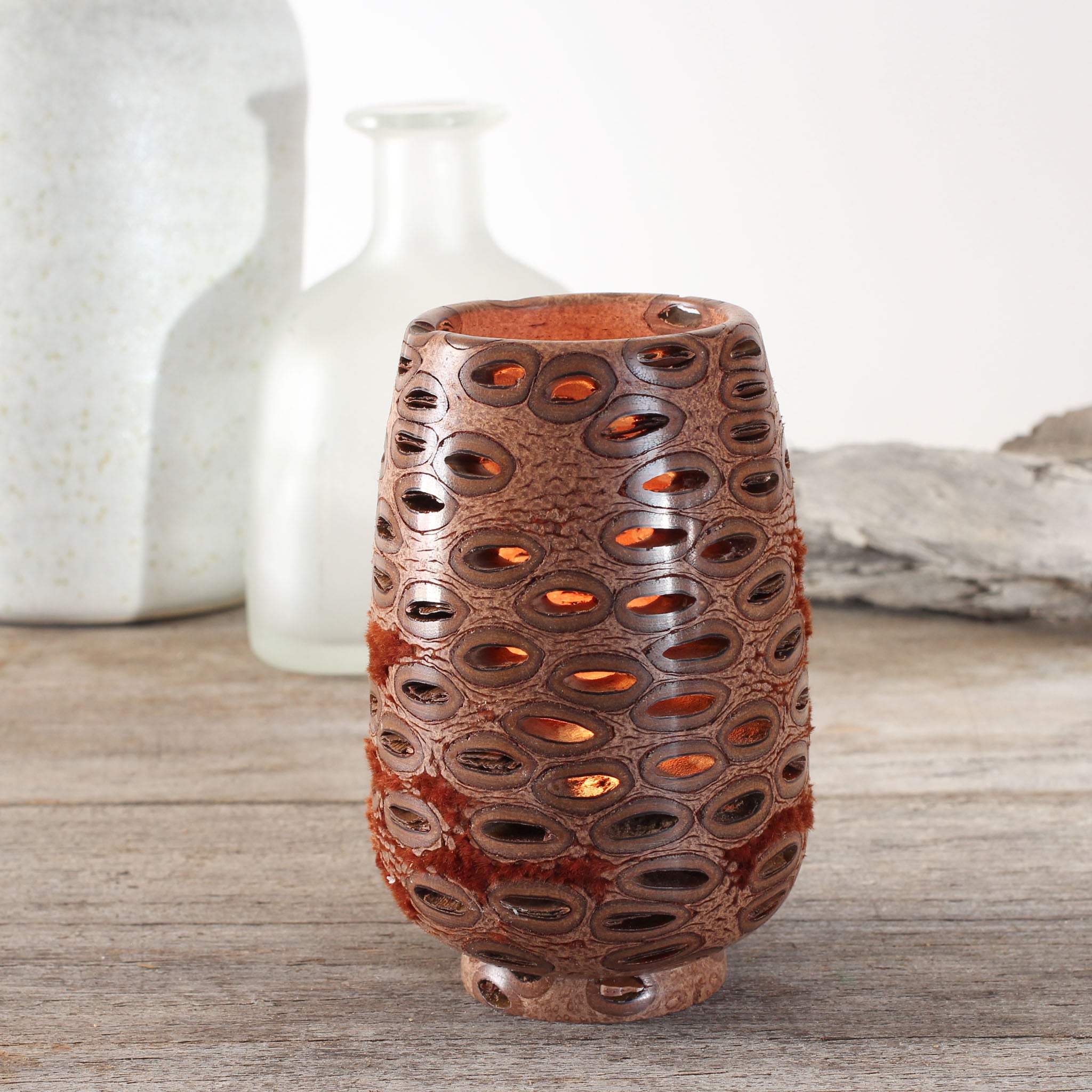 Banksia Nut Tea Lite Candle Holder