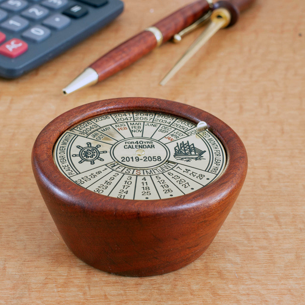 Buy Handmade Jarrah 40 Year Calendar & Paperweight Online Australian