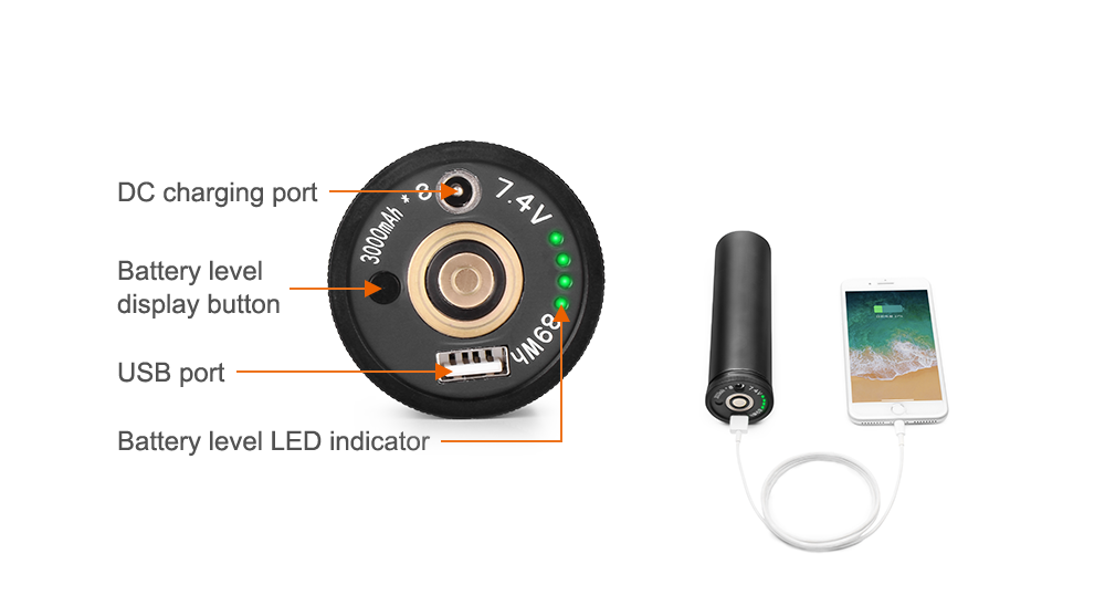 OrcaTorch D630 Canister Dive Light Battery Pack