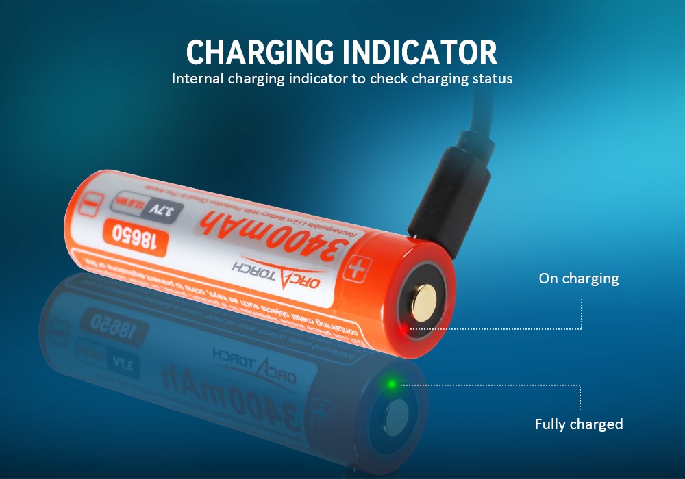 OrcaTorch D520 Scuba Diving Light Charging Indicator