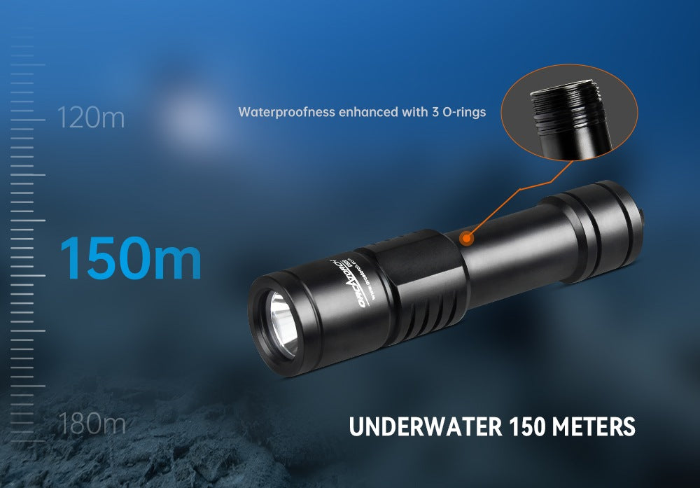 OrcaTorch D520 Scuba Diving Light Waterproof 150m