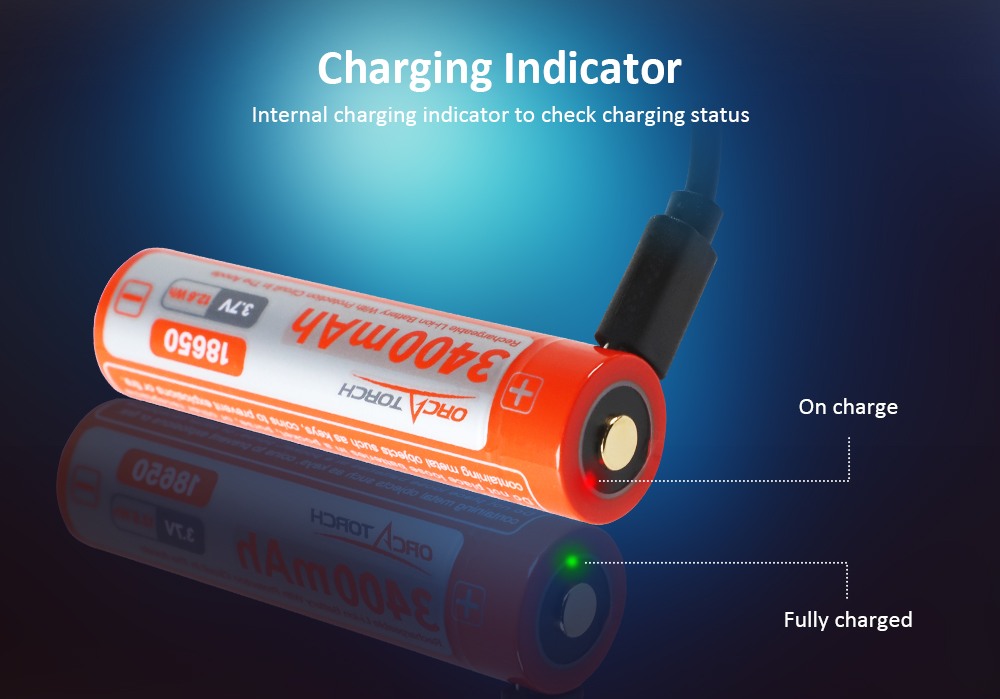 OrcaTorch D550 scuba diving light Charging Indicator