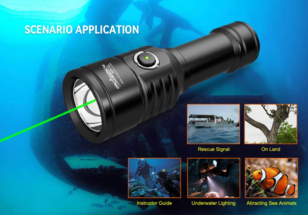 OrcaTorch D570-GL 2.0 Diving Light Multiple Applications