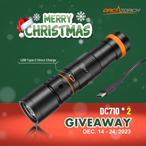 OrcaTorch Christmas Sale Giveaway DC710 Dive Light