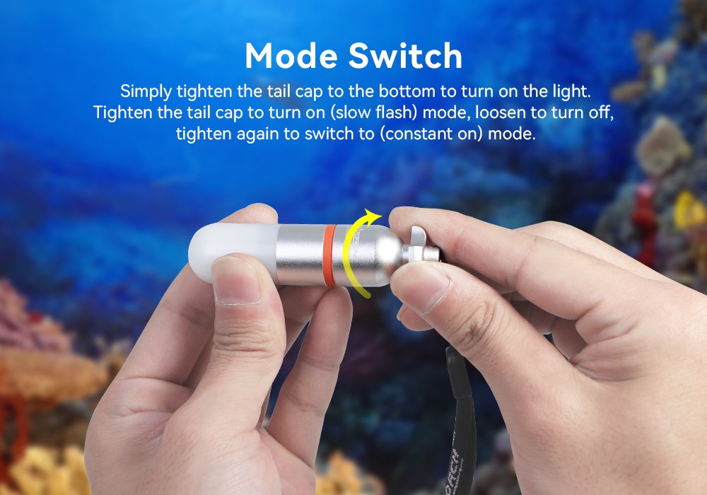 OrcaTorch SD01 Pro Dive Beacon Mode Switch