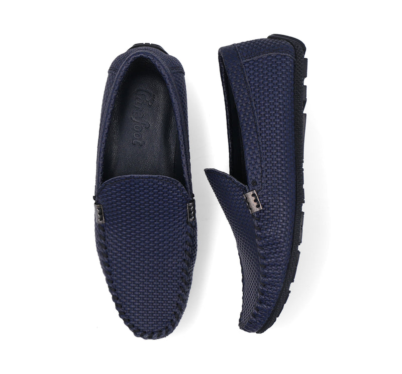 Barefoot Navy Blue Loafers Lace Up Suede For Men 6070 – HKarim Buksh