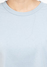 Forest Ladies Premium Weight Linen Knitted Crew Neck Drape Tshirt Women | Baju T Shirt Perempuan - 822187