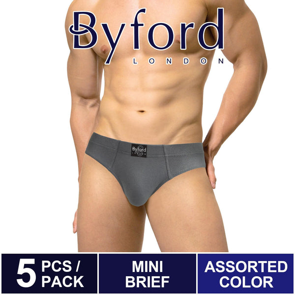 5 Pcs) Byford Men Brief 100% Cotton Men Underwear Assorted Colours