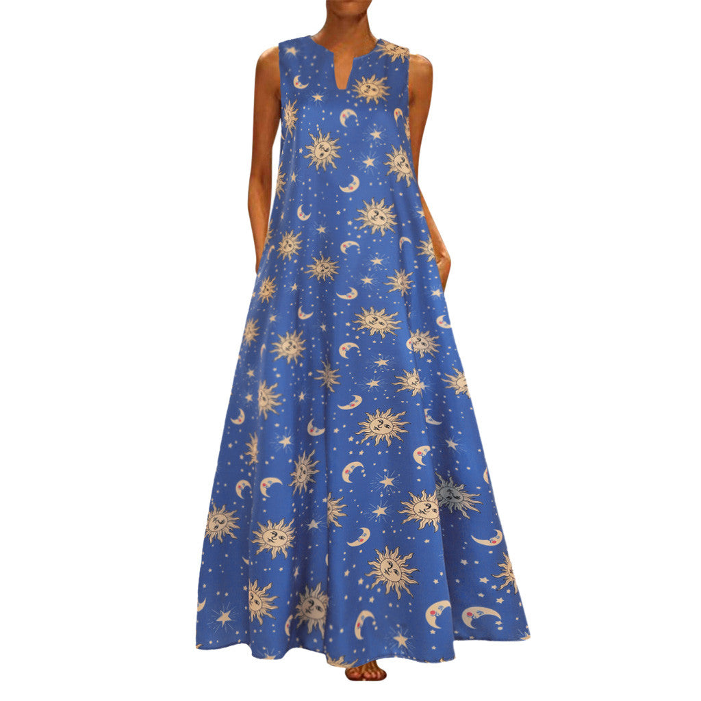 Printed Bohemian Ethnic Style Beach Maxi Dress – SunLify