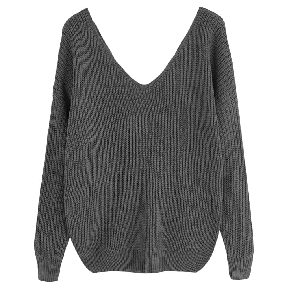 Pearl Beading Twist Infinity Sweater Sweet Long Sleeves V Neck