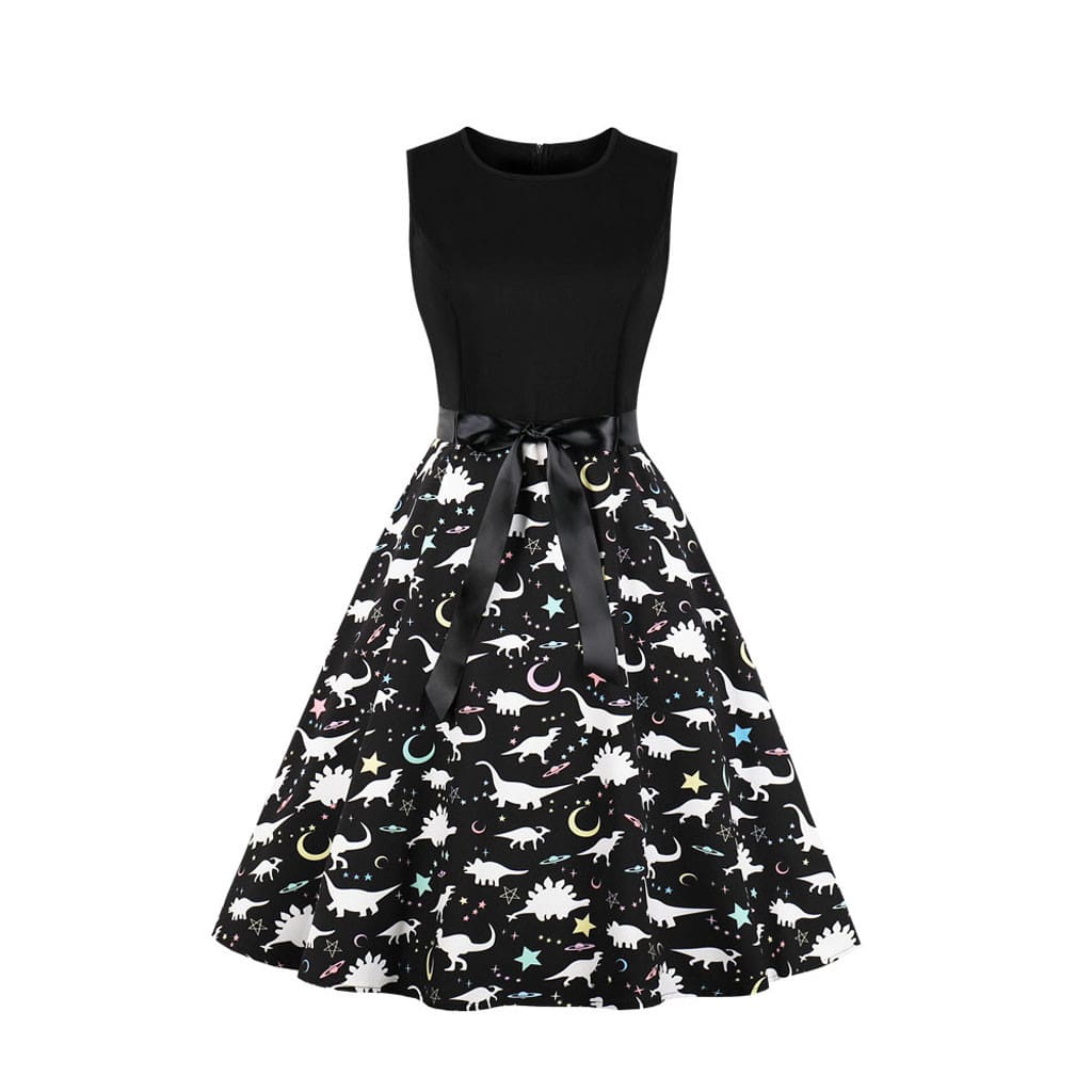 Dinosaur Print Vintage Dress