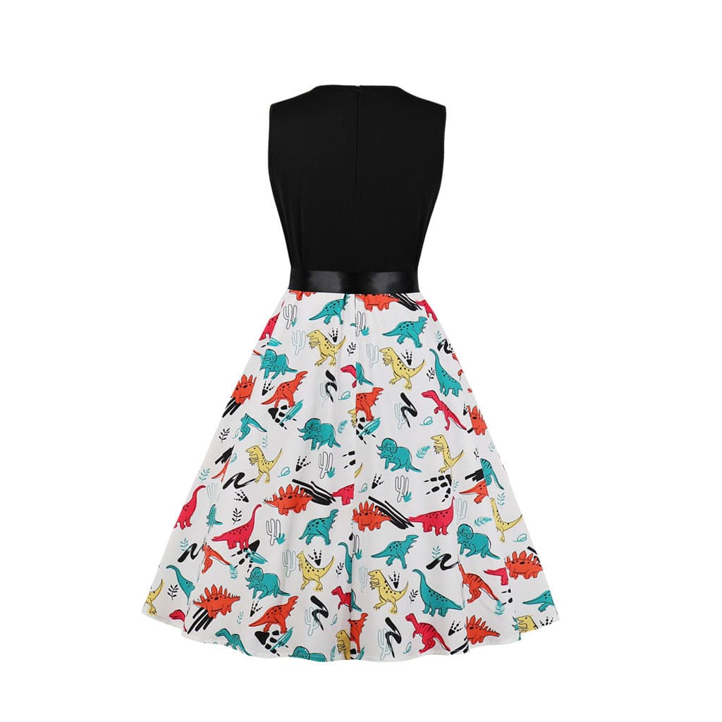 Dinosaur Print Vintage Dress