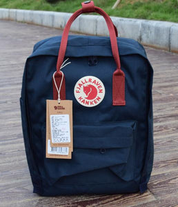 navy blue and red kanken