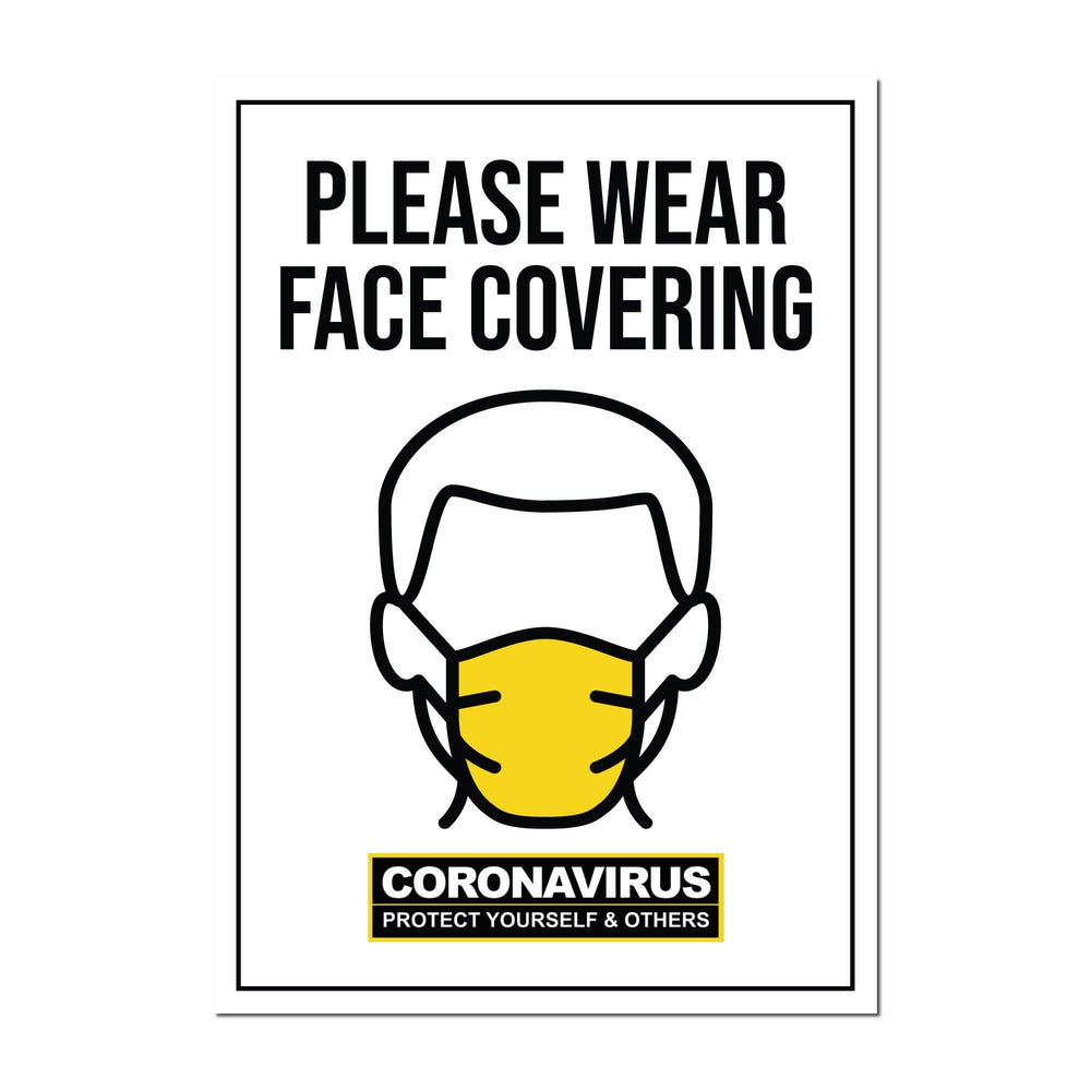 Please Wear Face Covering Static Cling Window Signs For Shops — Sg World 1530