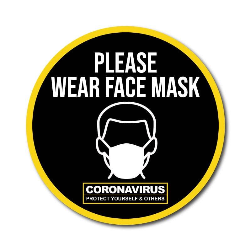 Please Wear Face Mask, Vinyl Circular Sticker, 10 pack – 105mm and 300
