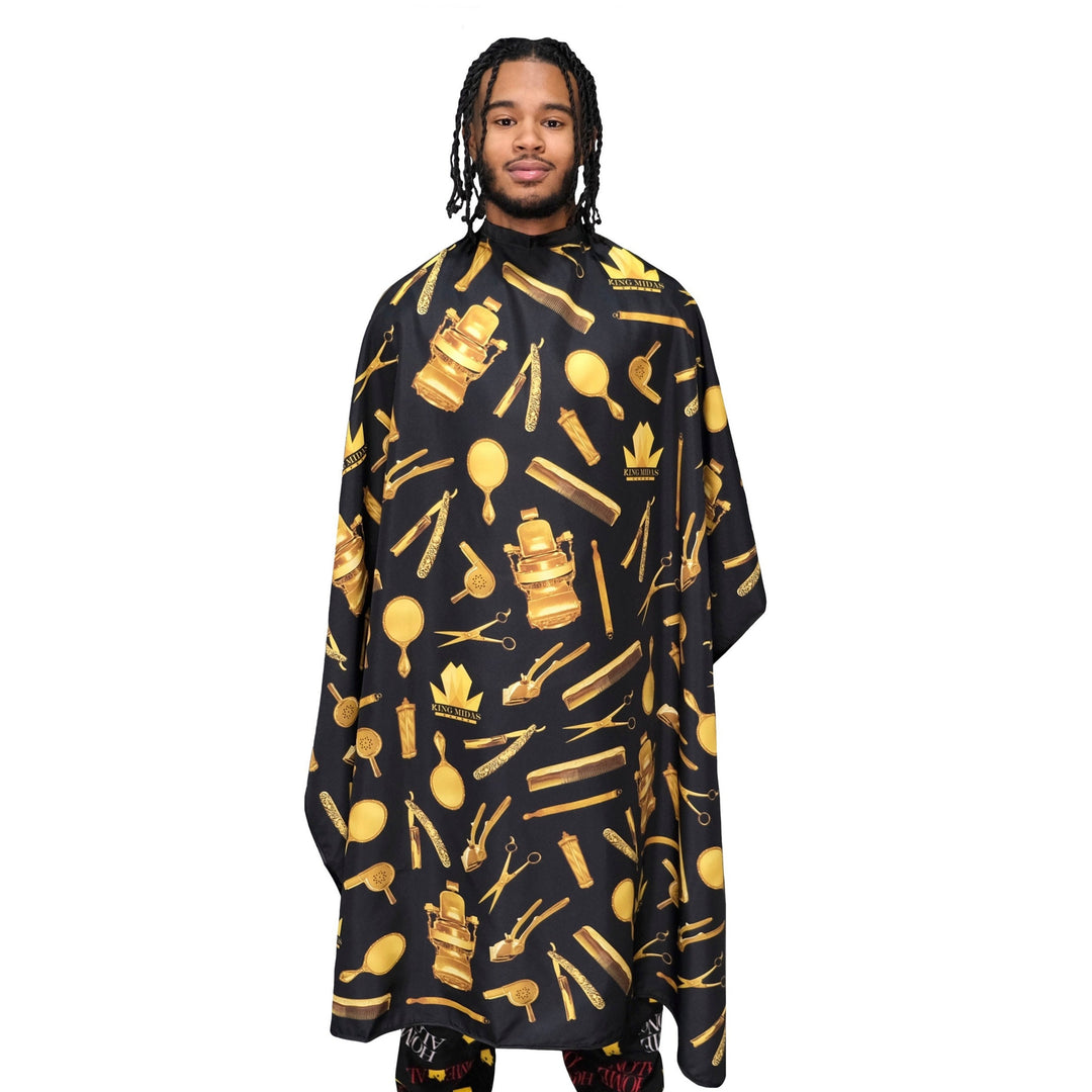 Black & Gold Barber Hairdressing Capes – K5 International