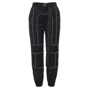 high waist reflective trousers