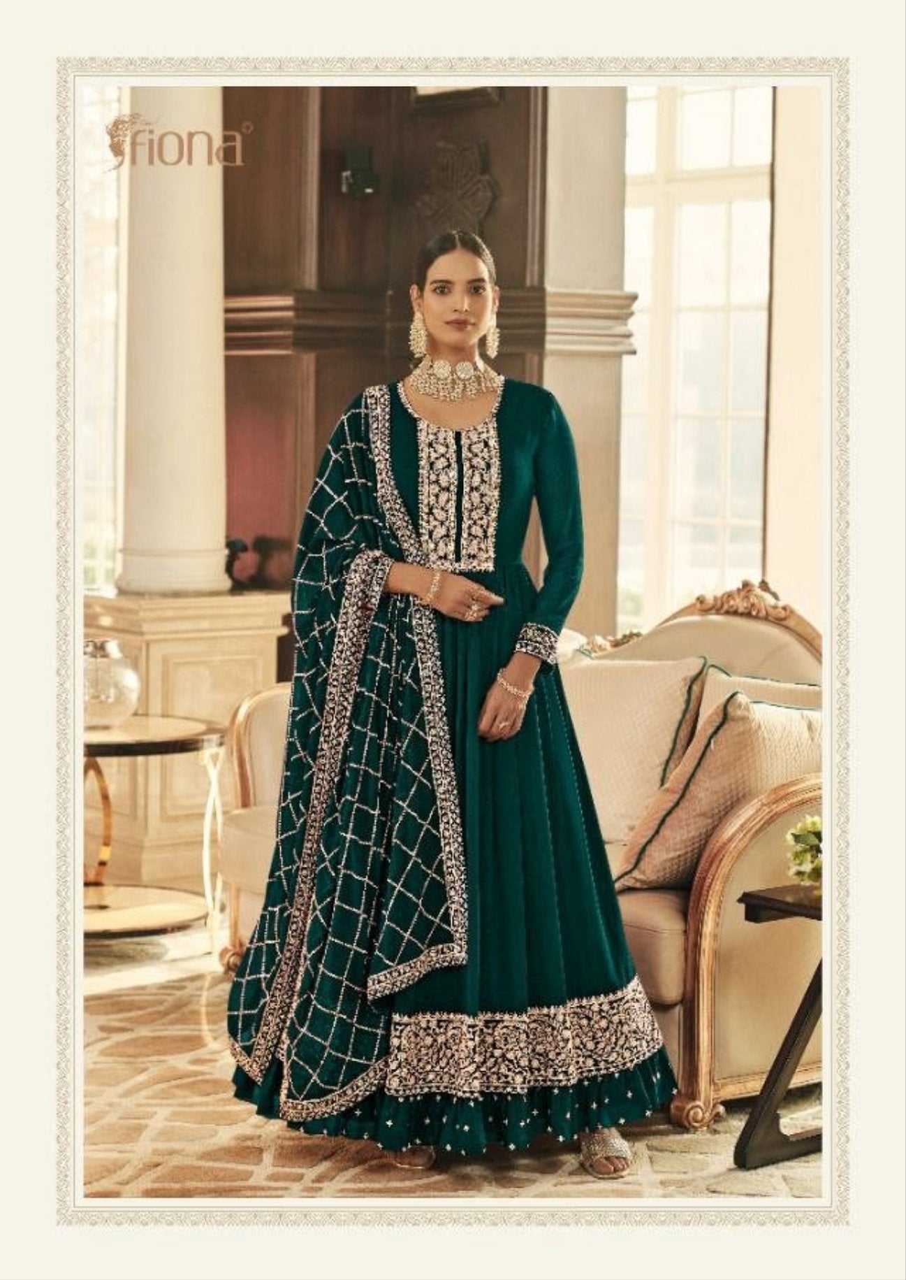 heavy work anarkali suit