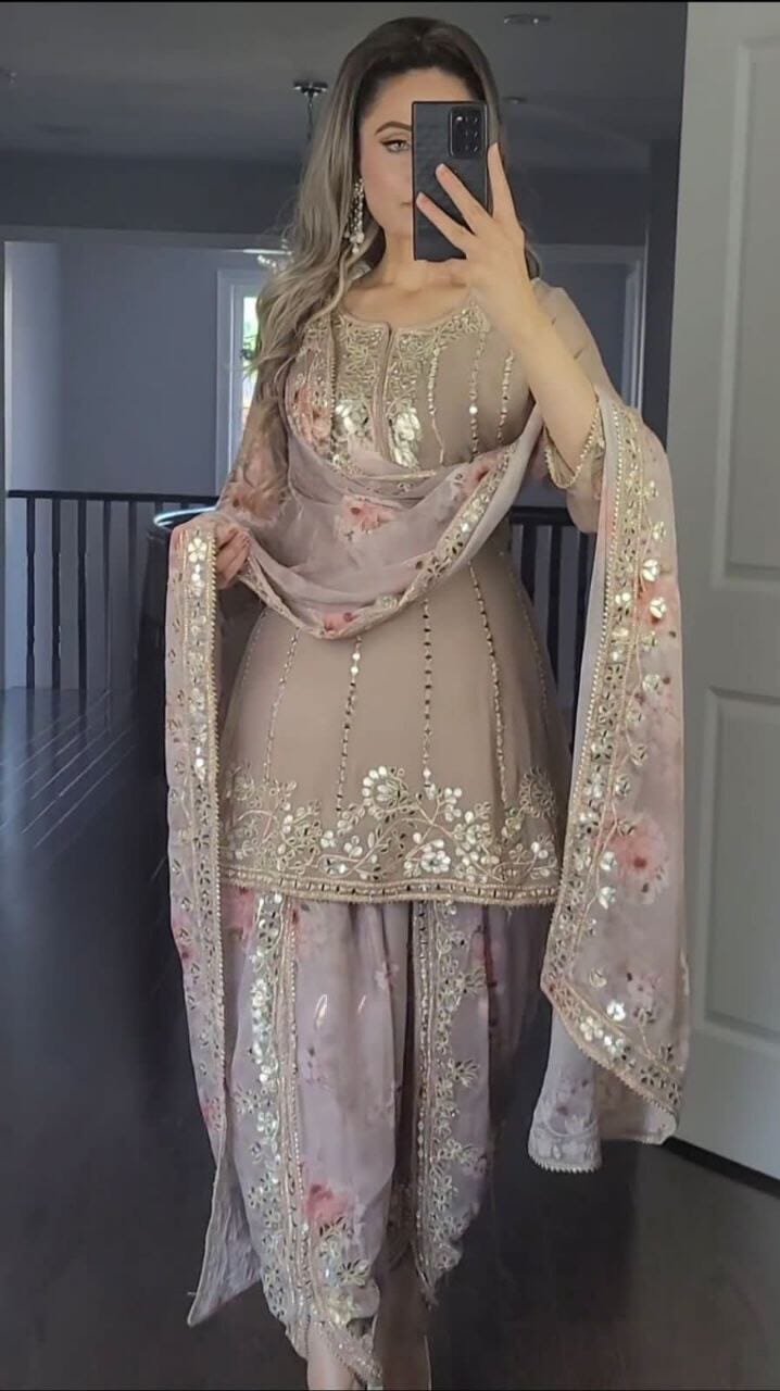 Auspicious White Full Stitched Patiyala Suit