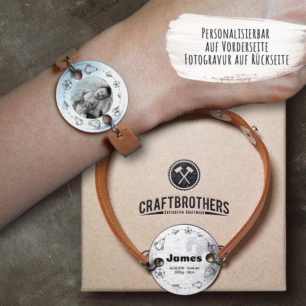 Personalisierbares Armband Little Feet Boy Craftbrothers