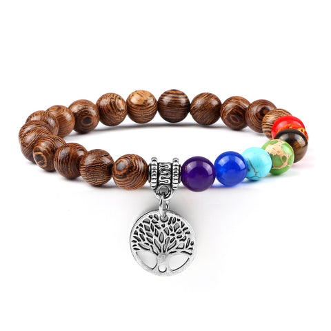 bracelet chakra avec arbre de vie