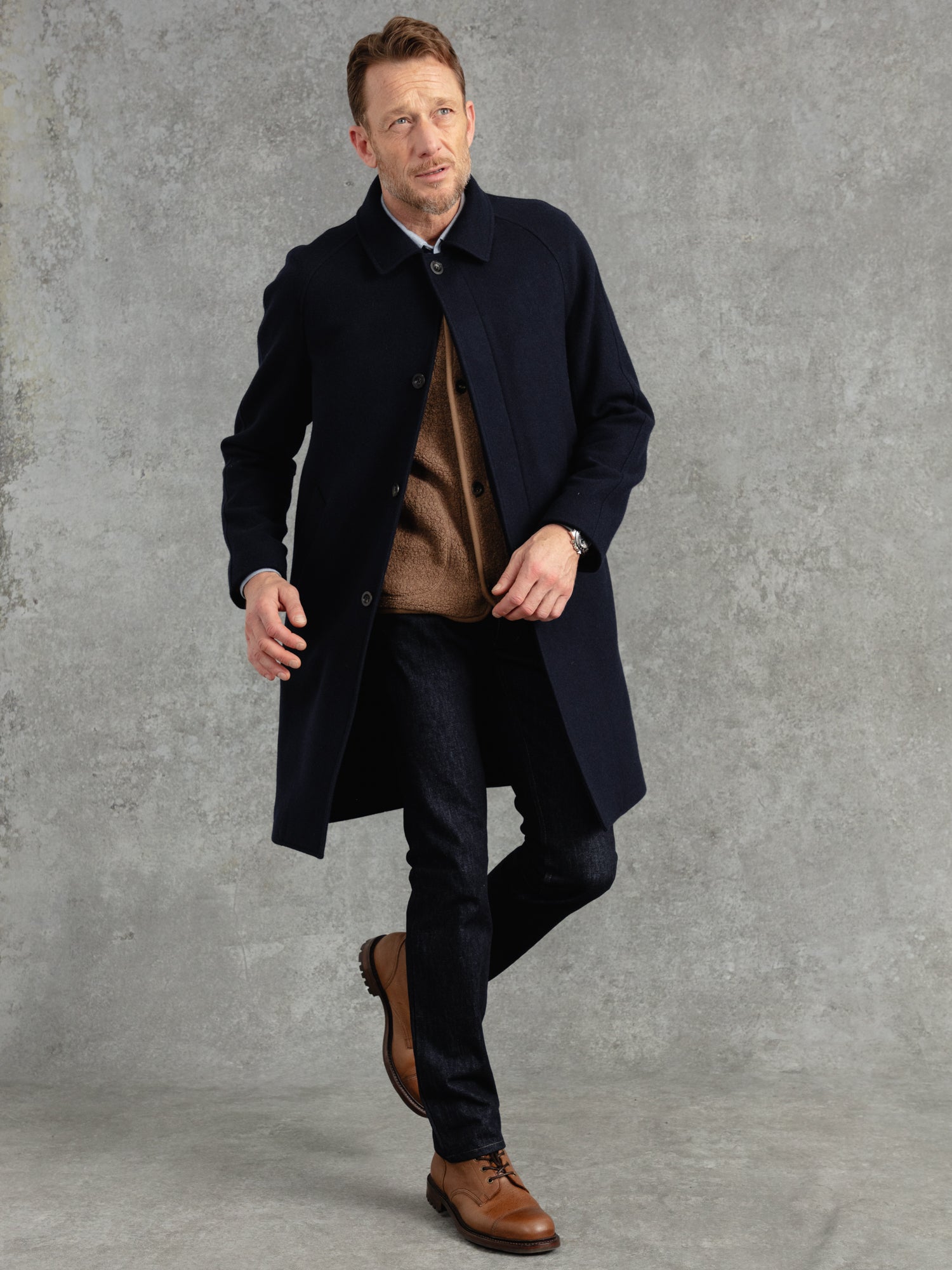 CHAEL DAY5 THE WOOLLEN CREW COAT NAVY 361