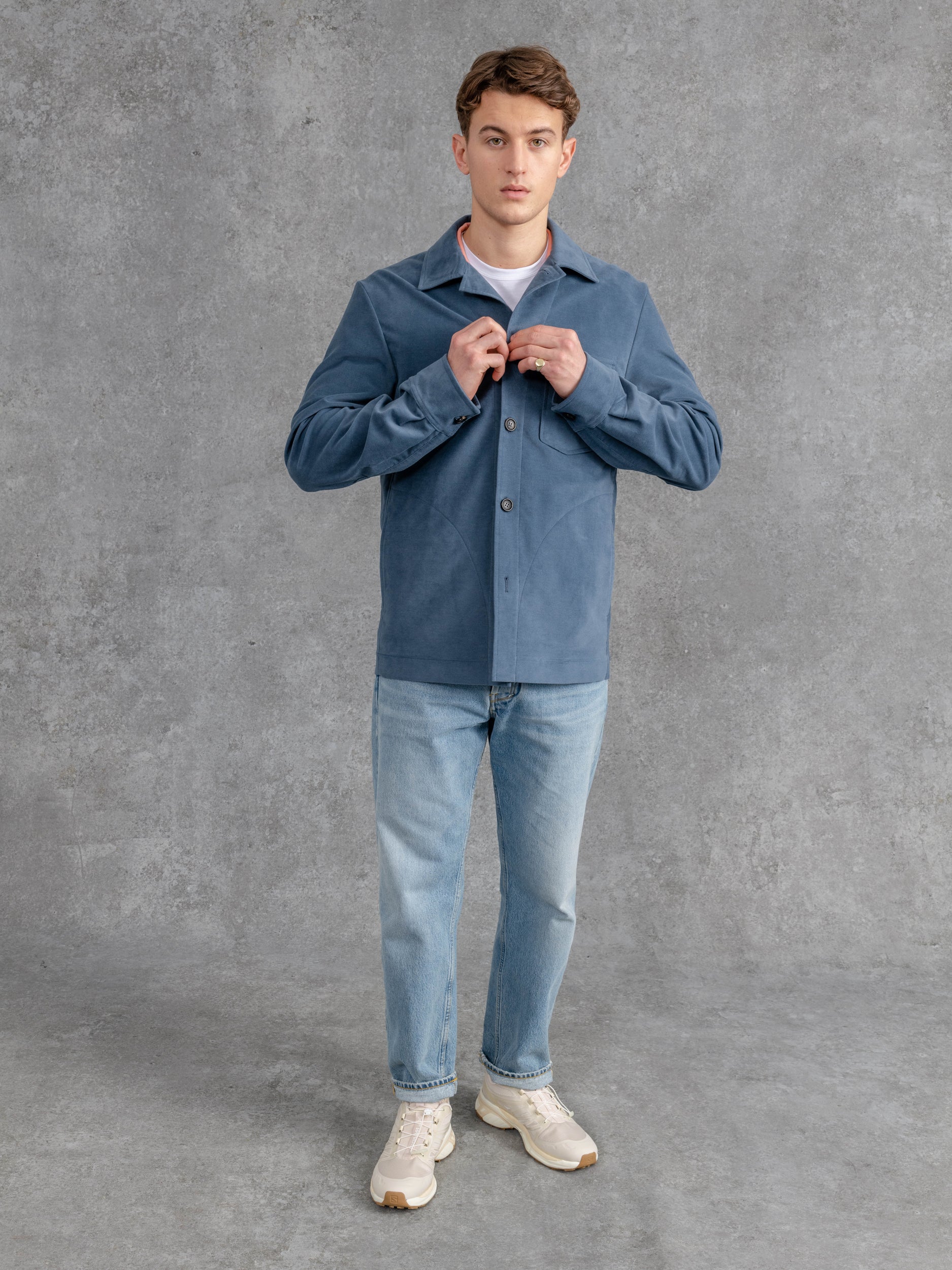 CORD PATCH POCKET OVERSHIRT BLUE 3