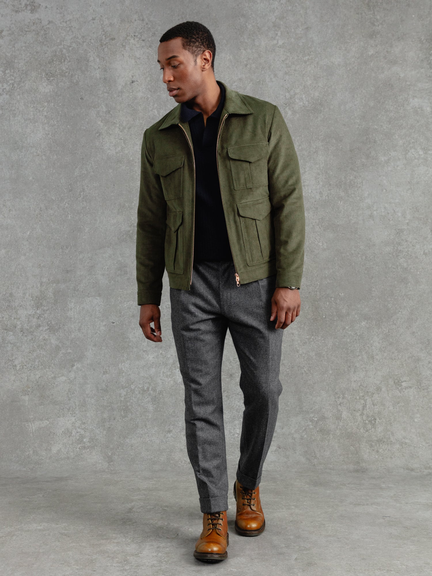 PWVC SS24 ECOMM LUKE DAY1 THE FALLOWFIELD JACKET OLIVE 1218