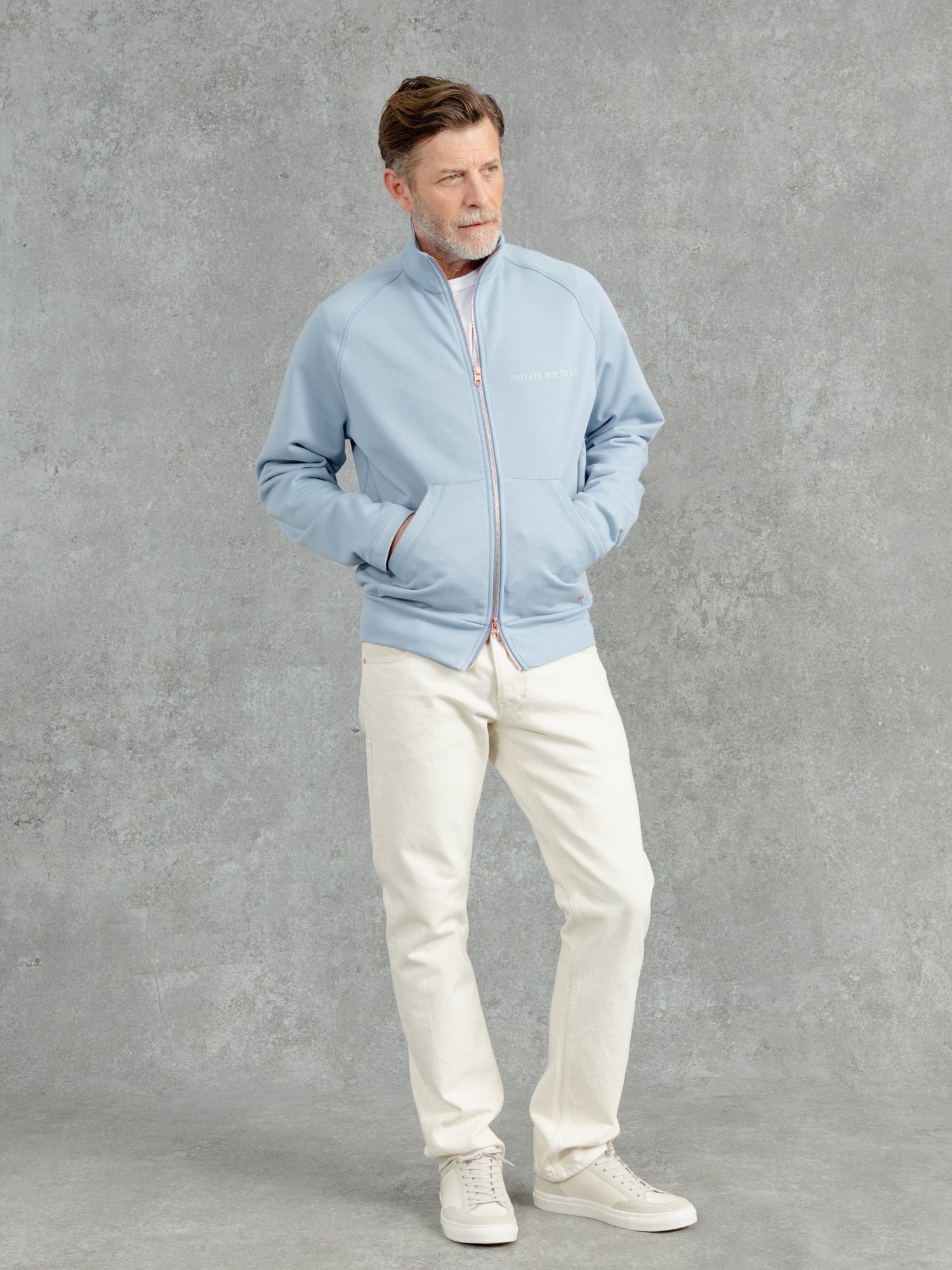 THEEMBROIDEDFUNNELNECKZIPUP CLOUDBLUE 315