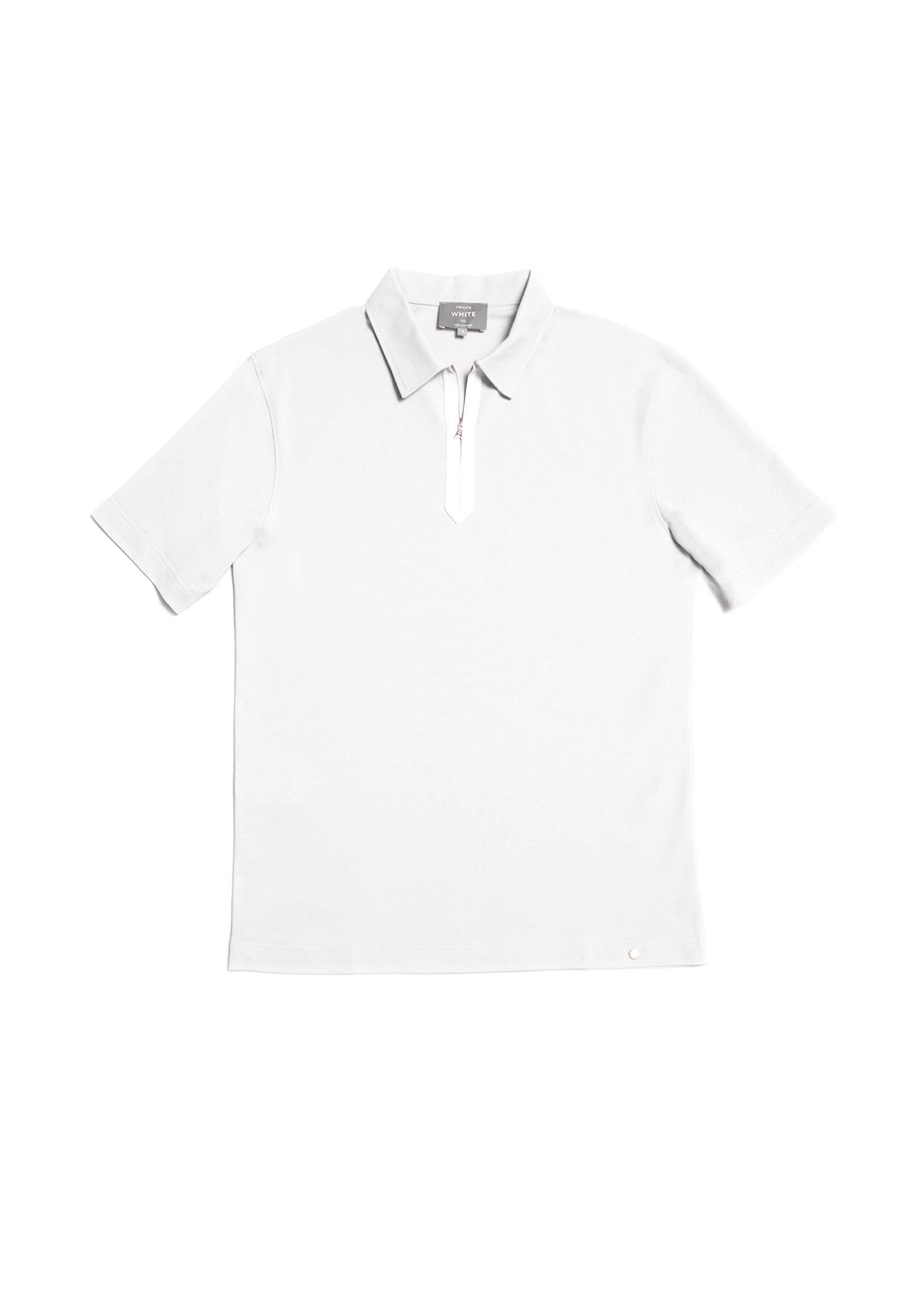 TheAshleyZipPolo white