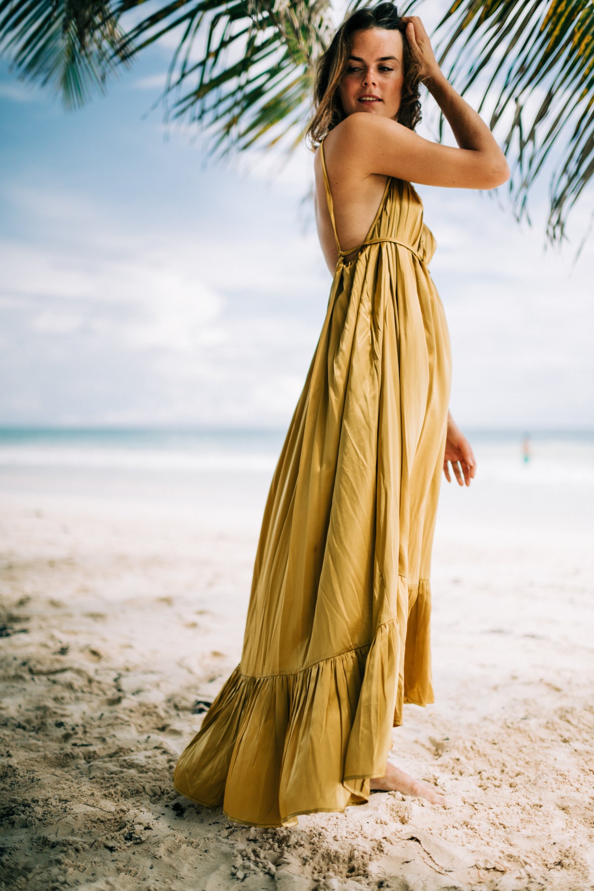 Ruffle Maxi Dress, Long Flowy Dress, Beach Dress