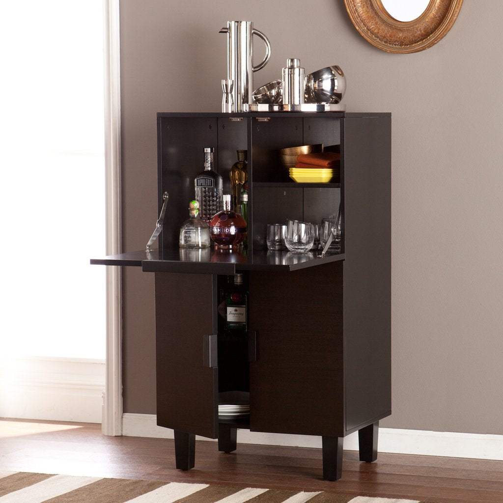 Nightspike Black Wood Bar Cabinet Thecabinetconnect Com