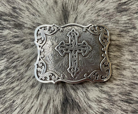 Ariat Silver Longhorn Motif Rectangle Buckle A37008