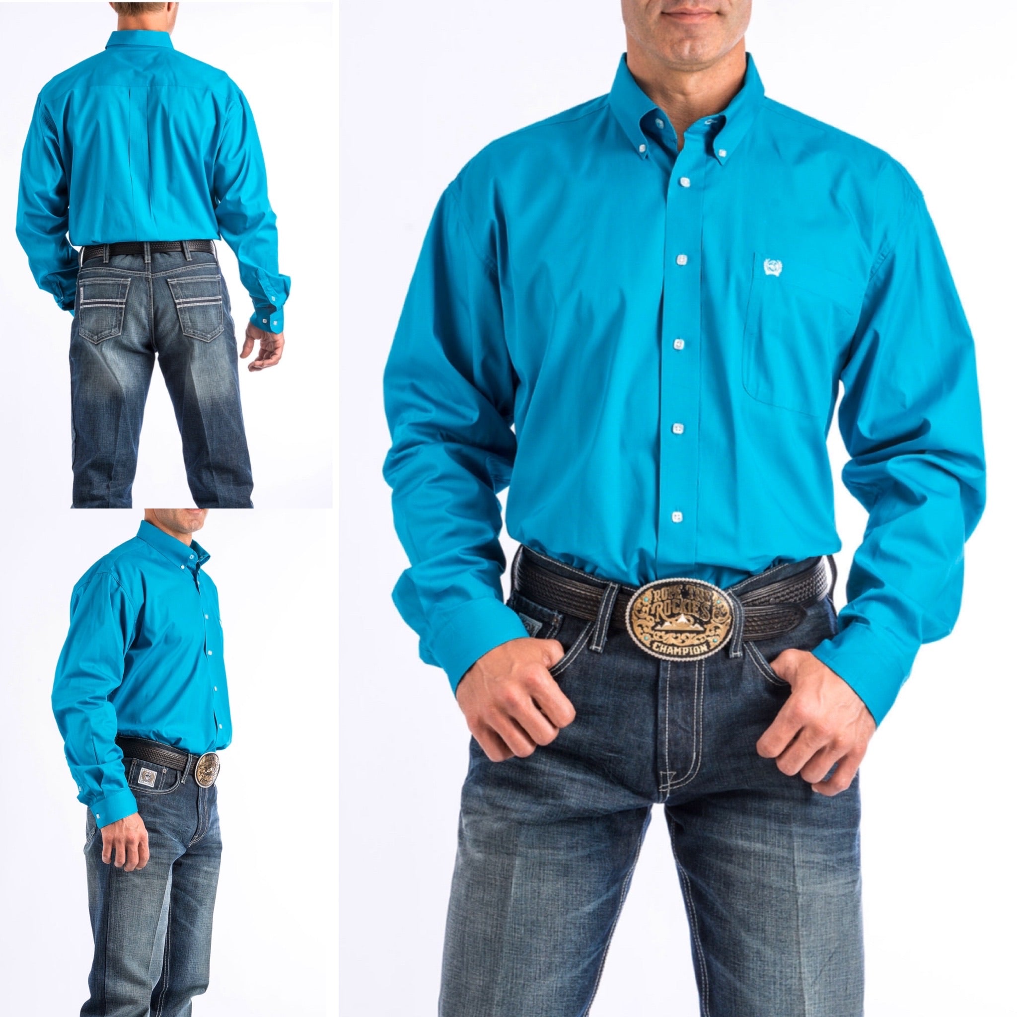 Cinch Men's Solid Turquoise Shirt 