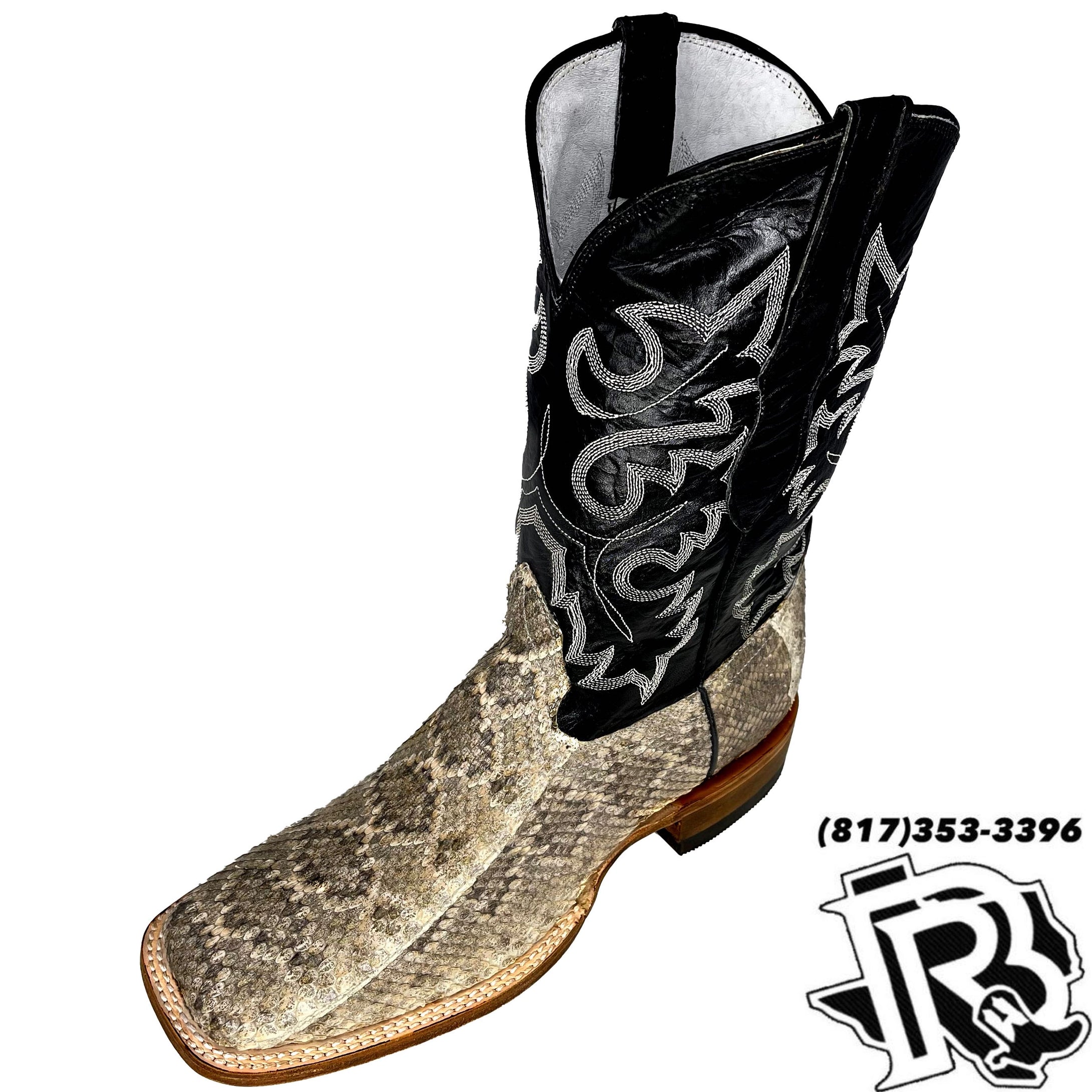 square toe rattlesnake cowboy boots