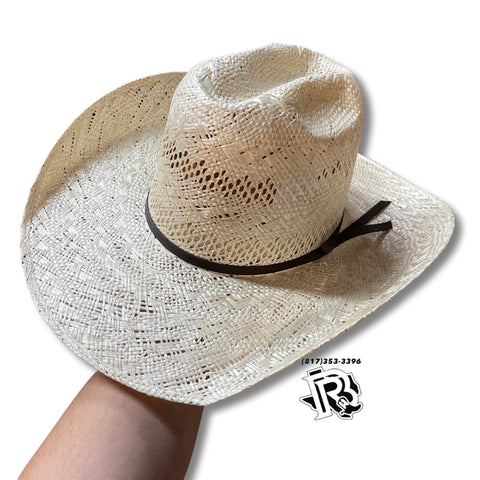 American Hat Straw - 6100 - Vented Swirl Pattern - Ivory / Tan