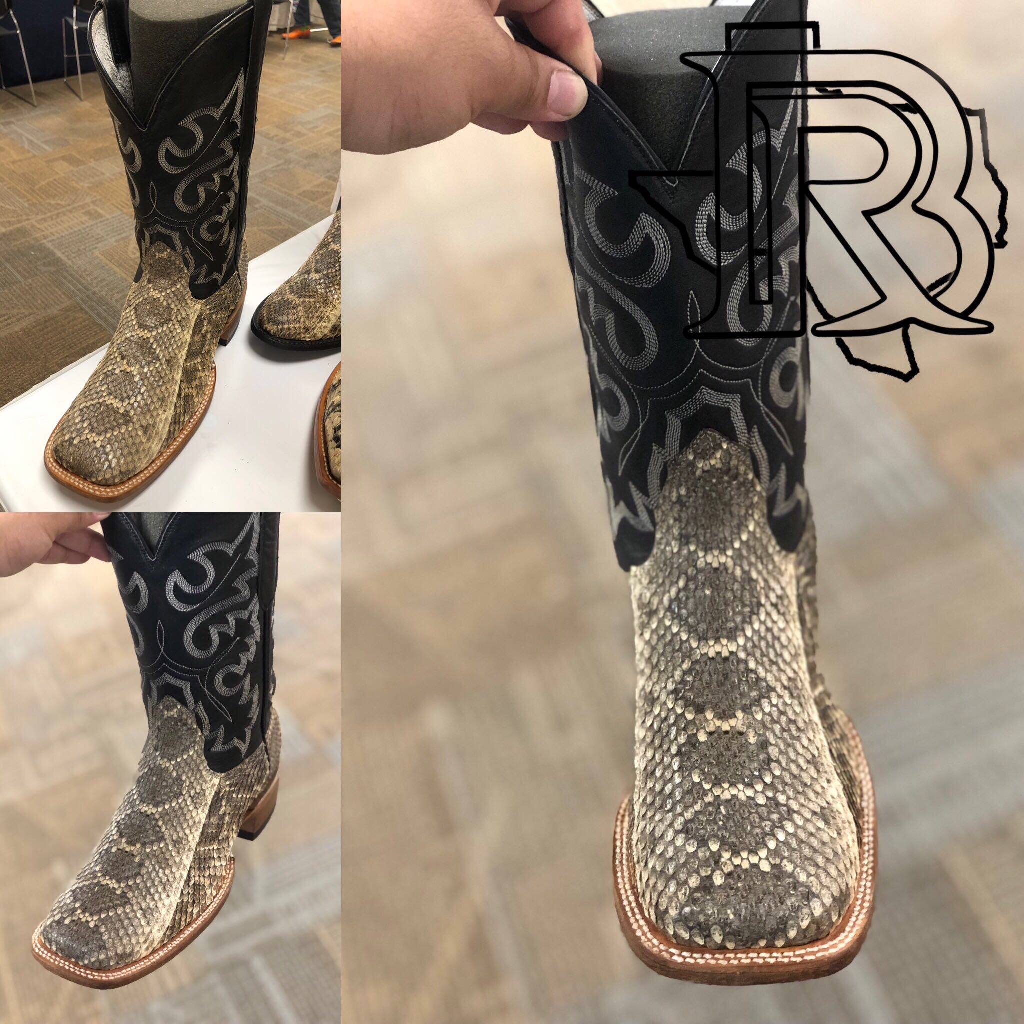 square toe rattlesnake cowboy boots