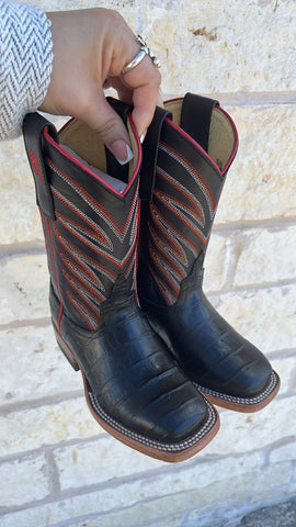 Kid's Orgullo Mexicano Mexico II Western Boots in Distressed Brown Leather,  Size: 9.5 K B / Medium by Ariat