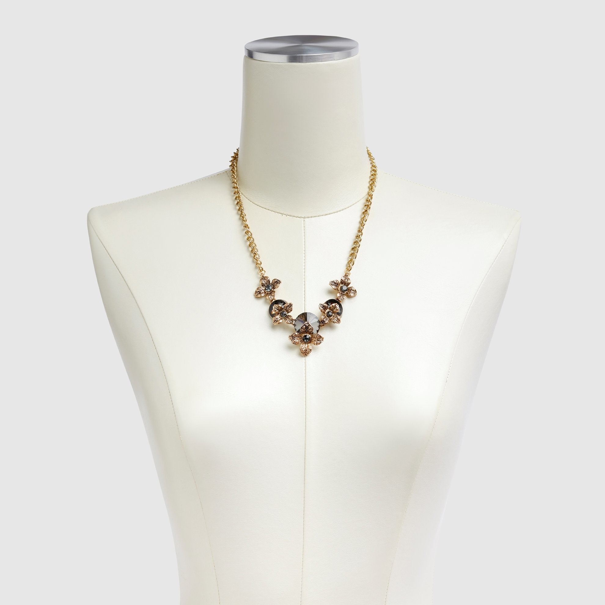 Chic Floral Necklace on Dress Form