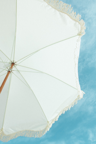 white beach umbrella