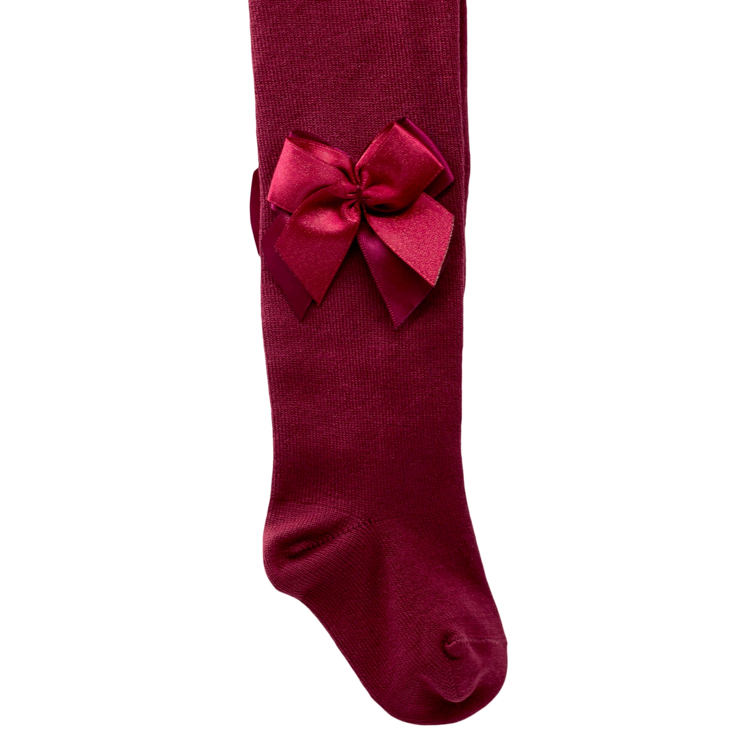 Burgundy Double Bow Spanish Girls Tights – Fifi & Finn