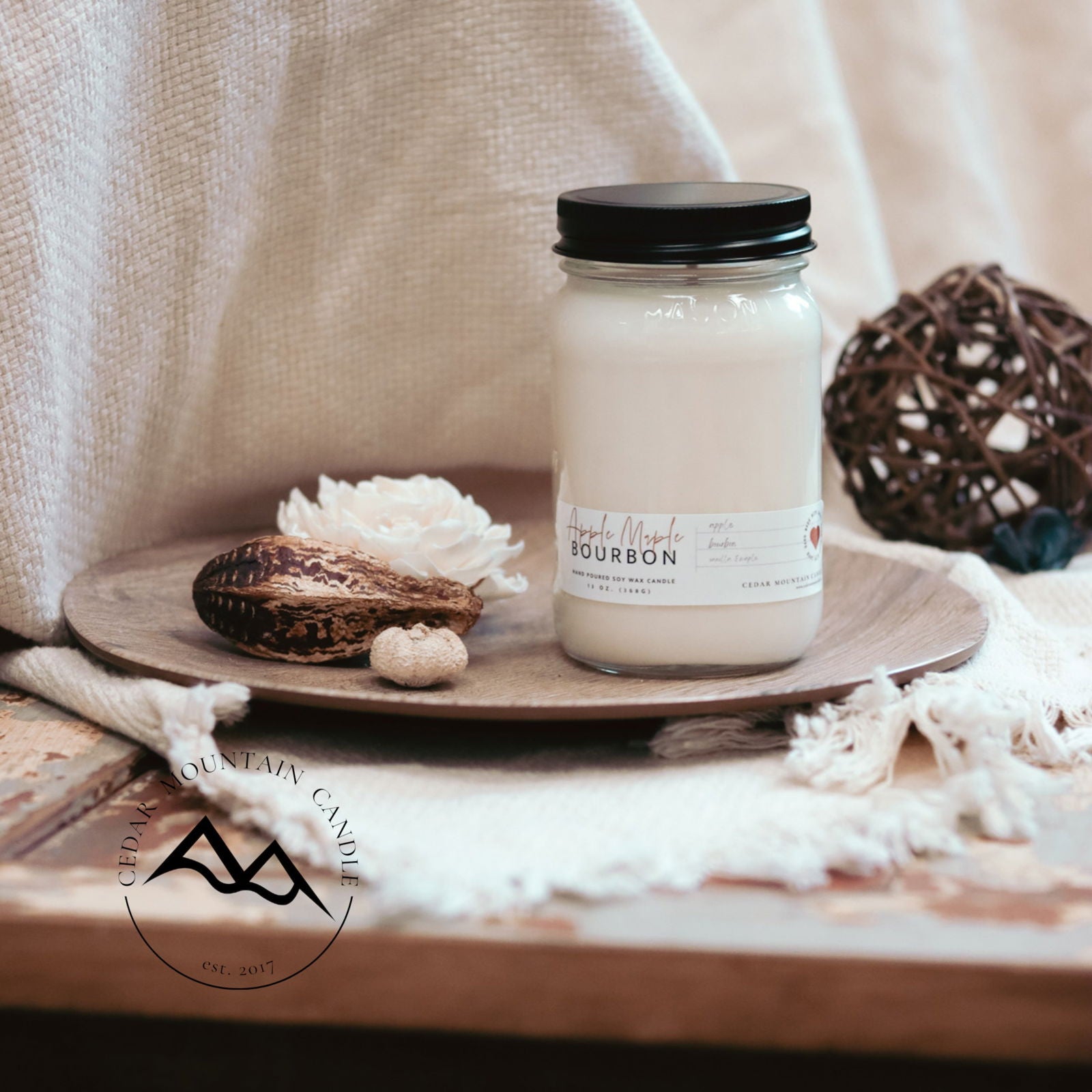 13 oz Clear Mason Jar Soy Candle - Exotic Beach